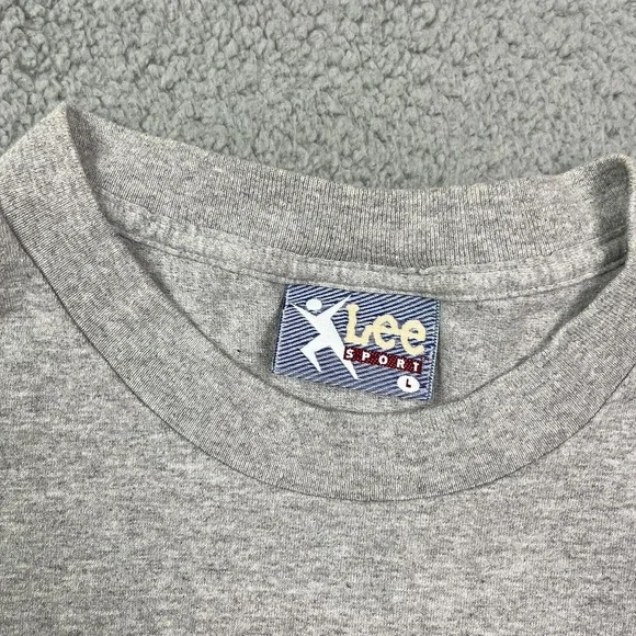 VTG 90s Lee Sport Brett Favre #4 Green Bay Packers NFL Grey T-Shirt USA Size L - Picture 3 of 6